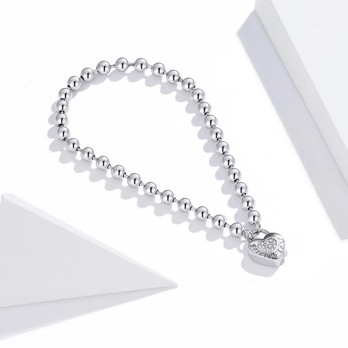 Pandora Style Silver Bead Chain armbånd - SCB203