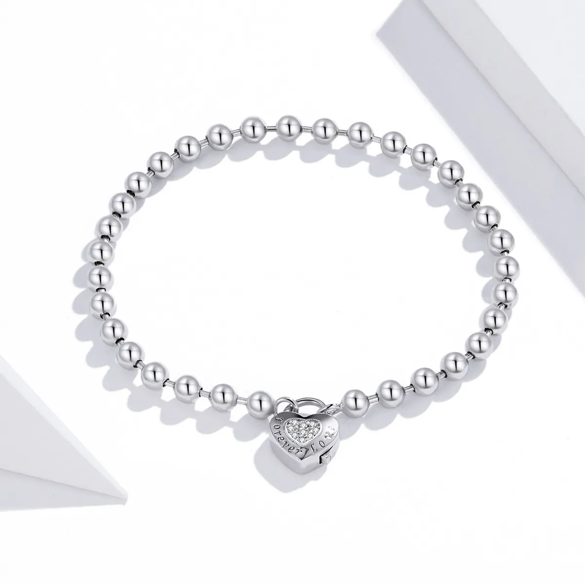 Pandora Style Silver Bead Chain armbånd - SCB203