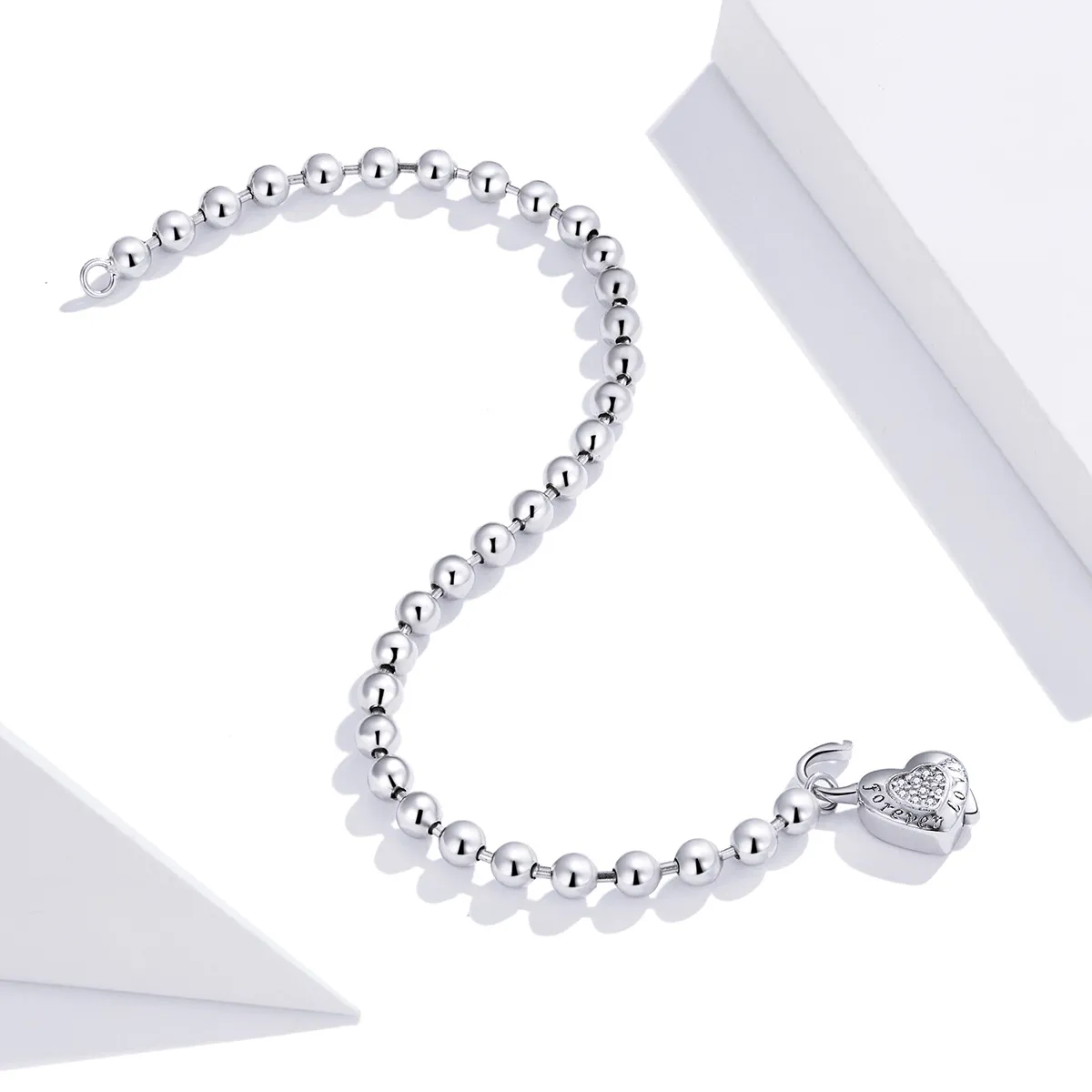 Pandora Style Silver Bead Chain armbånd - SCB203