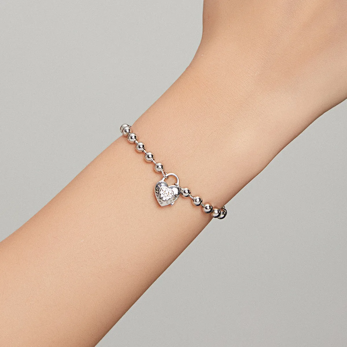 Pandora Style Silver Bead Chain armbånd - SCB203