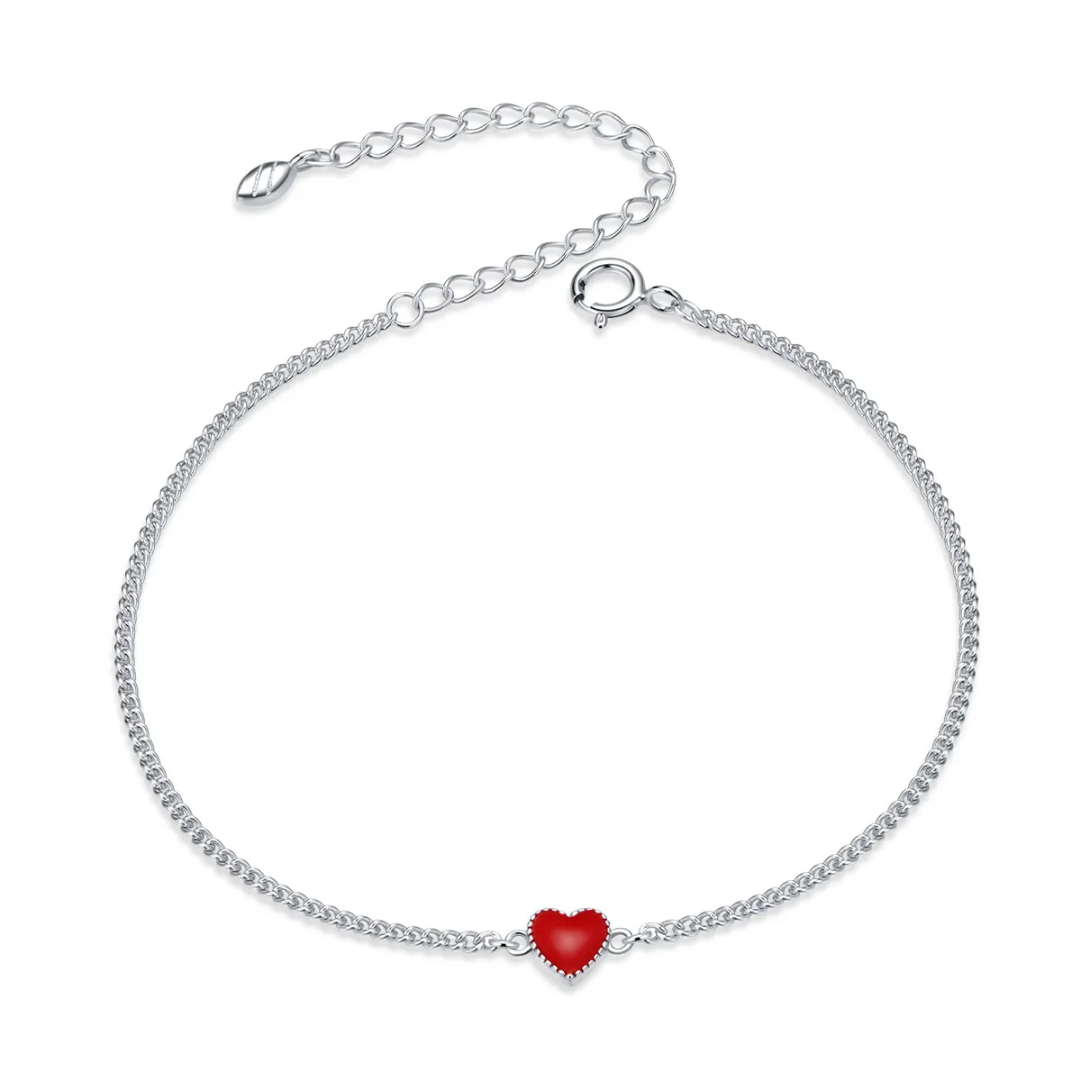 Pandora Style Silver Heart armbånd - SCB182