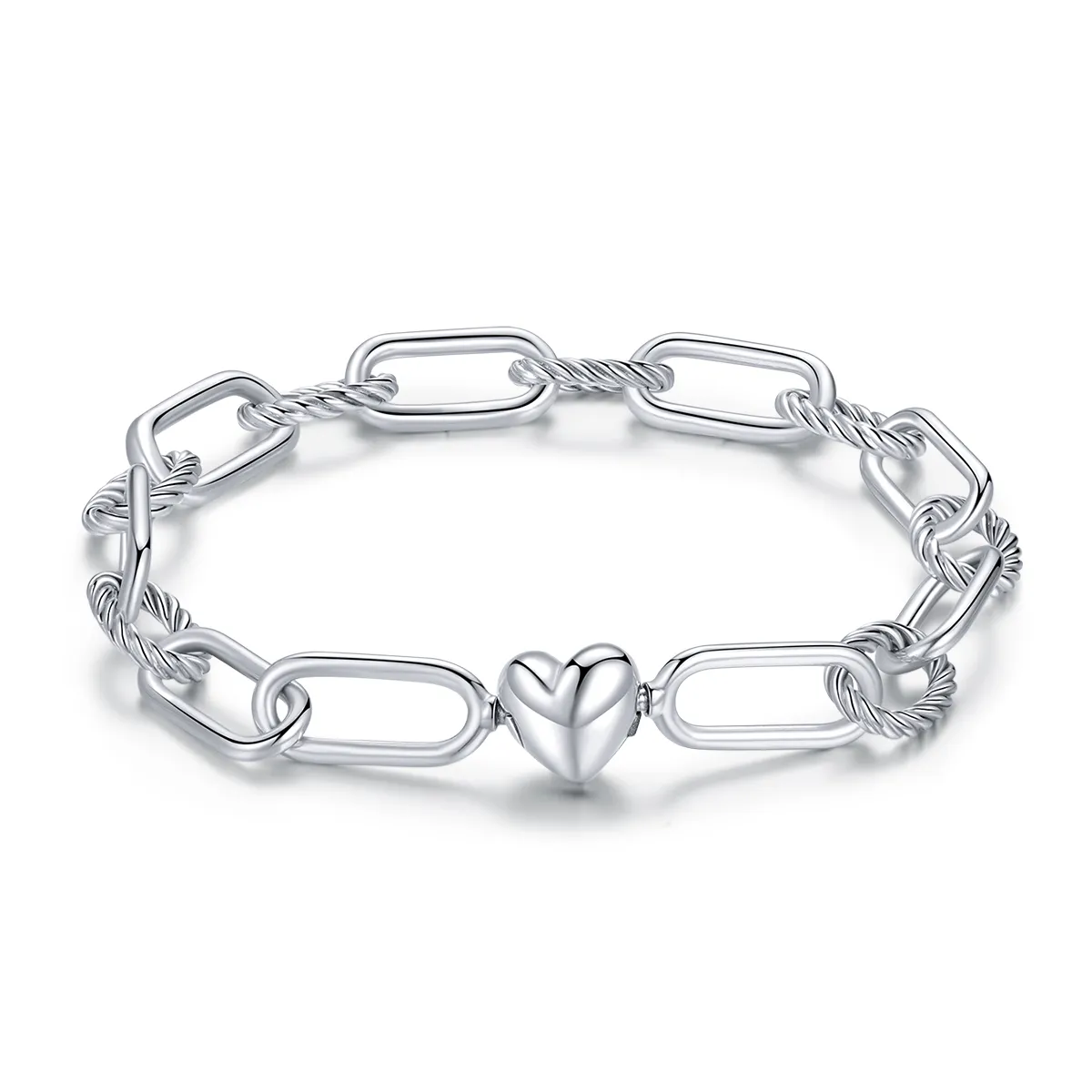 pandora style silver love of link armbånd scb202