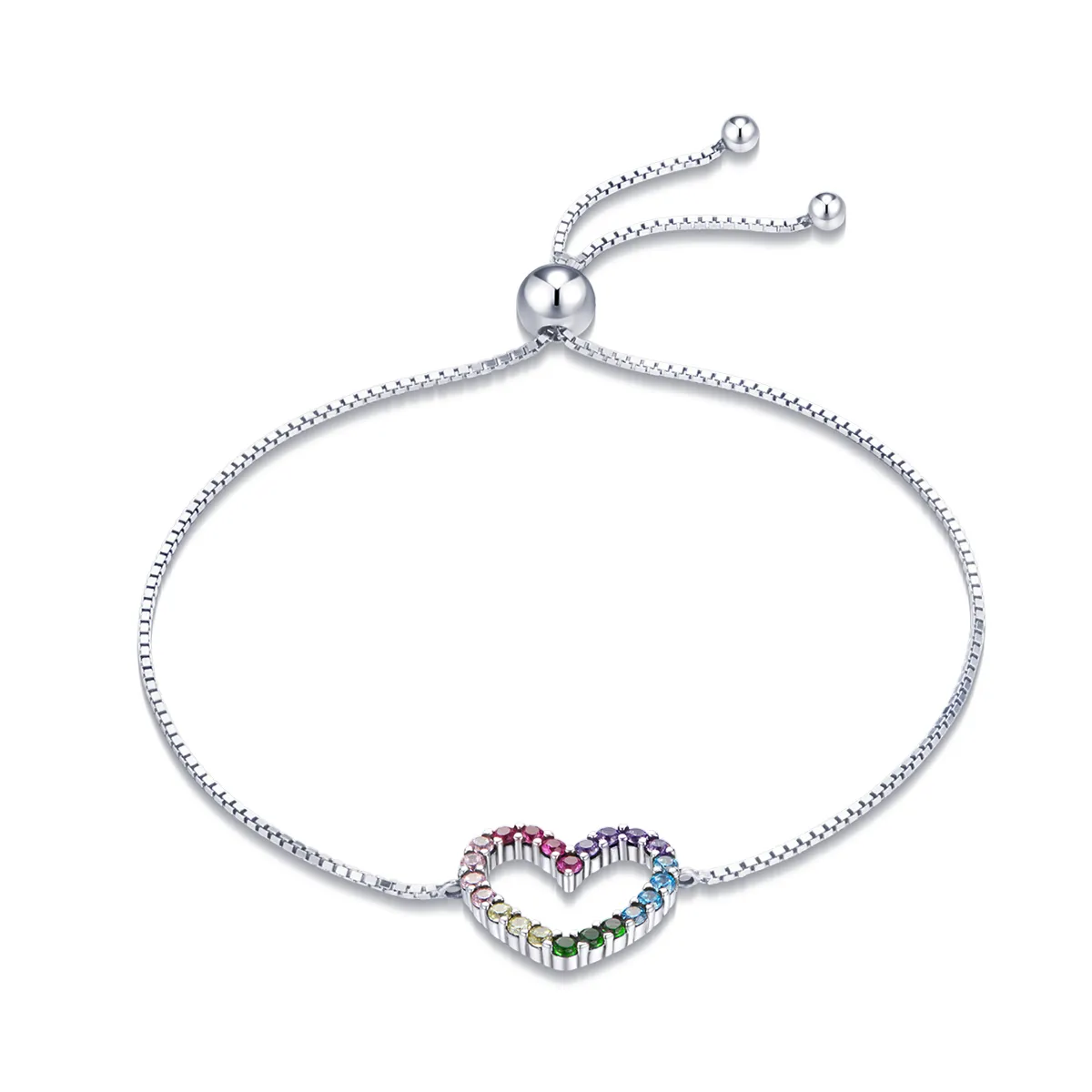 Pandora Style Silver Love of Rainbow armbånd - SCB216