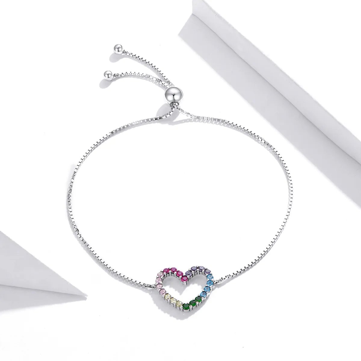 Pandora Style Silver Love of Rainbow armbånd - SCB216