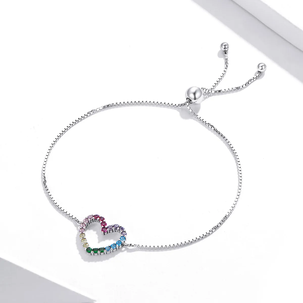 Pandora Style Silver Love of Rainbow armbånd - SCB216