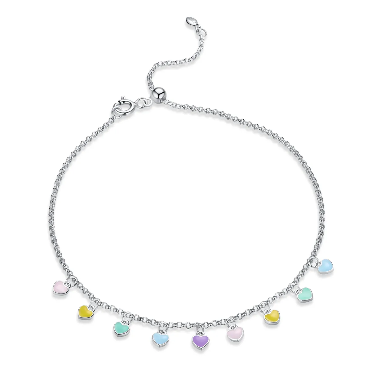 pandora style silver rainbow love armbånd sct020