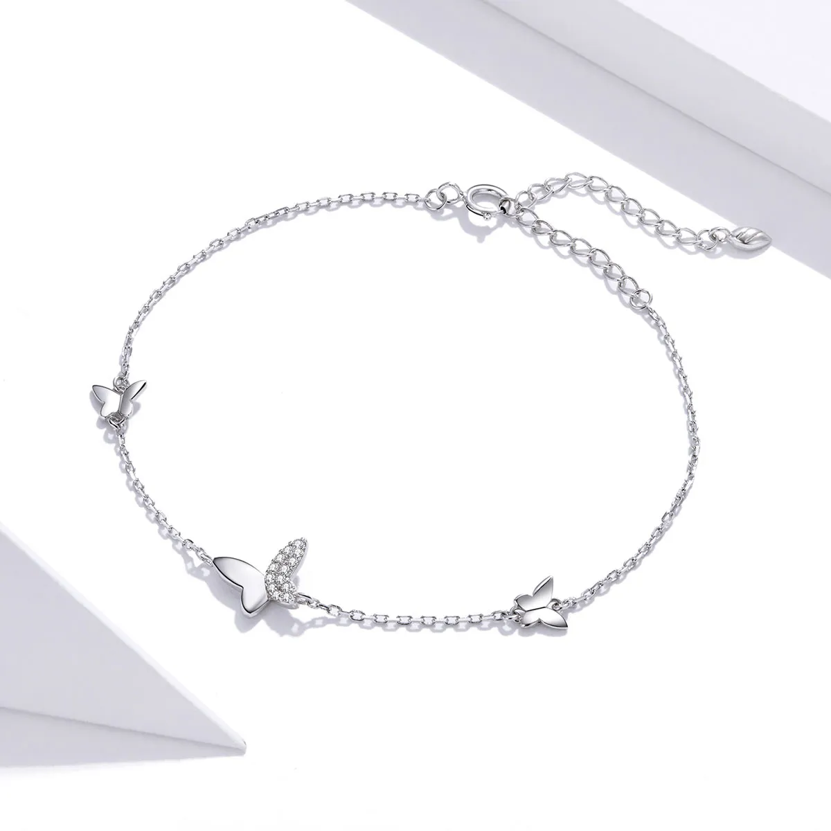 Pandora Style Silver Surrounded Butterflies armbånd - SCB197