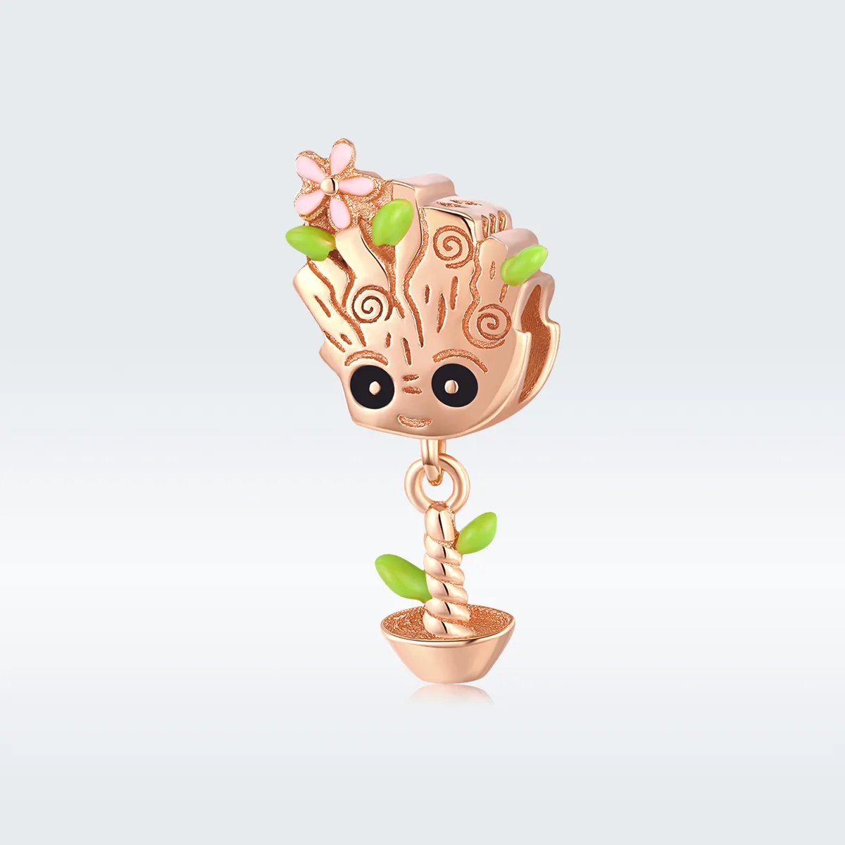 pandora style rose gold baby groot charm bsc130