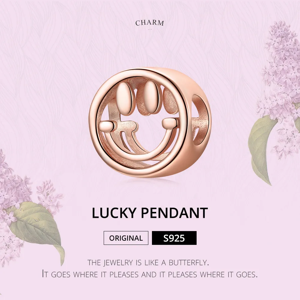 Pandora Style Rose Gold Lucky Smile Charm - SCC1787