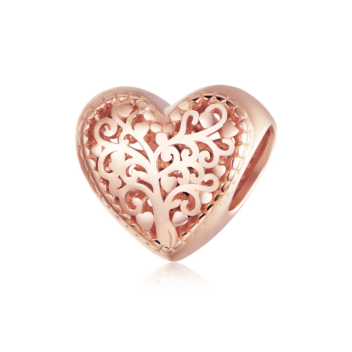 pandora style rose gold rose family tree charm bsc215