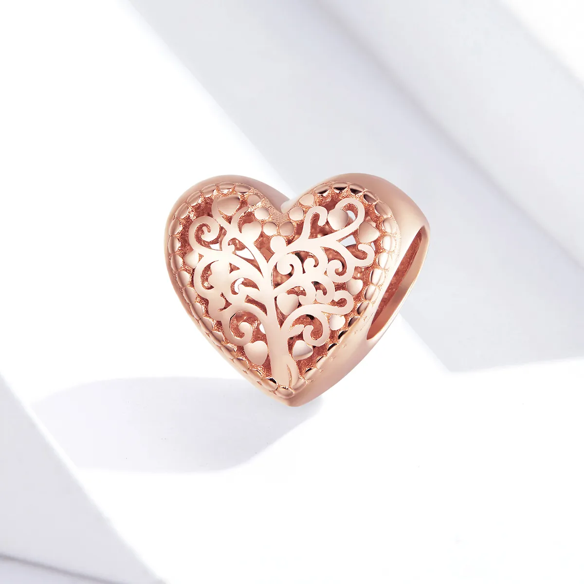 Pandora Style Rose Gold Rose Family Tree Charm - BSC215