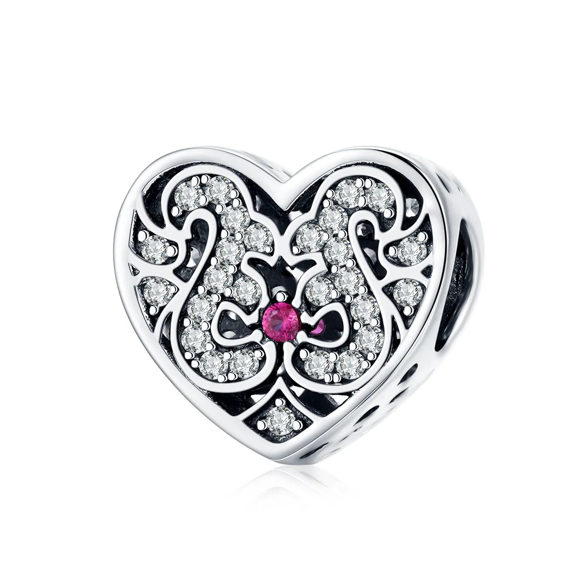 pandora style silver always in my heart charm scc1415