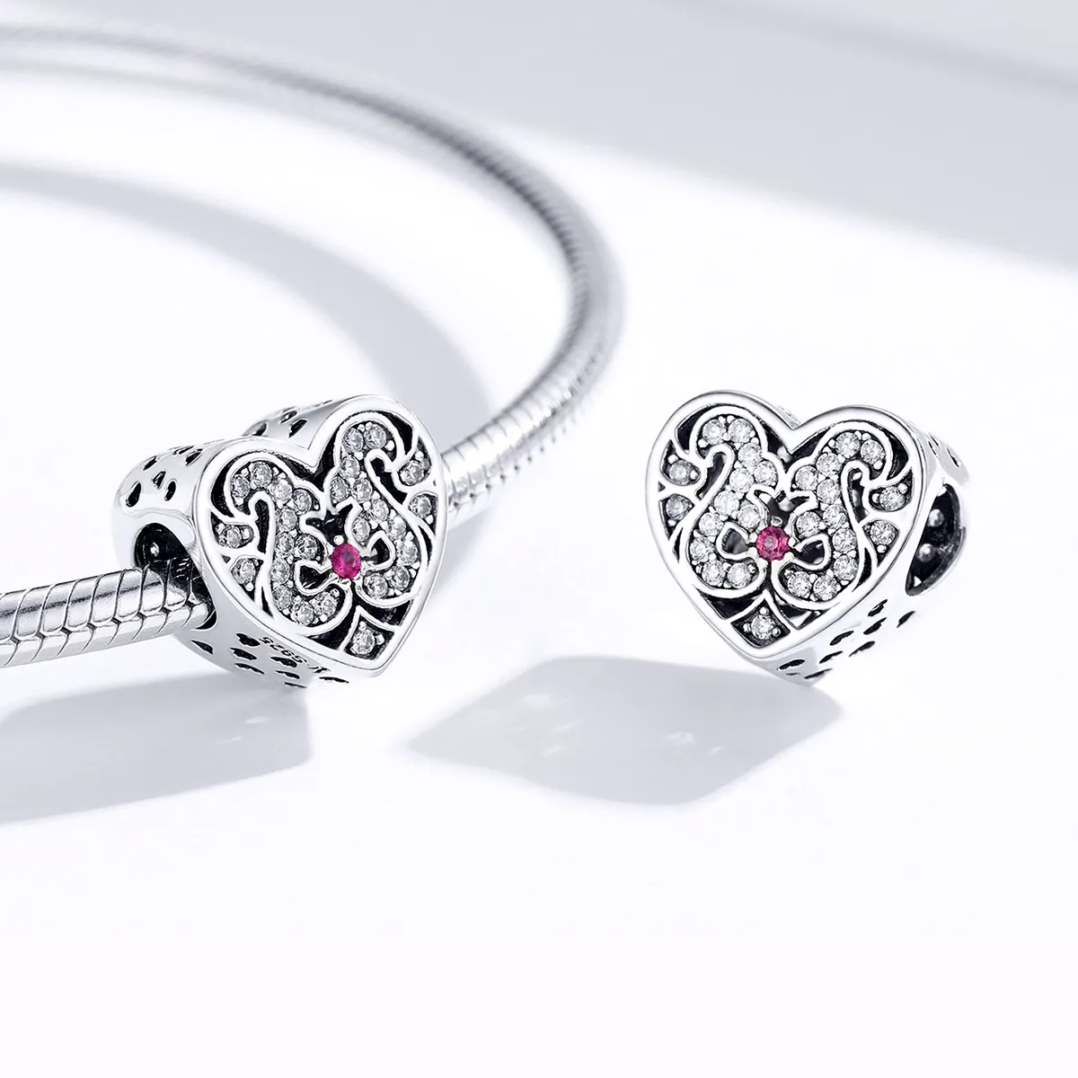 Pandora Style Silver Always In My Heart Charm - SCC1415