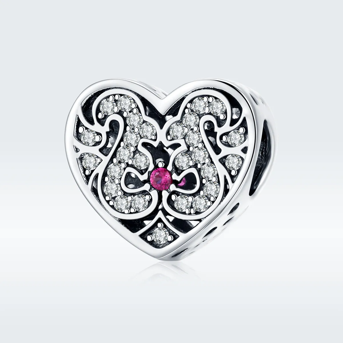 Pandora Style Silver Always In My Heart Charm - SCC1415