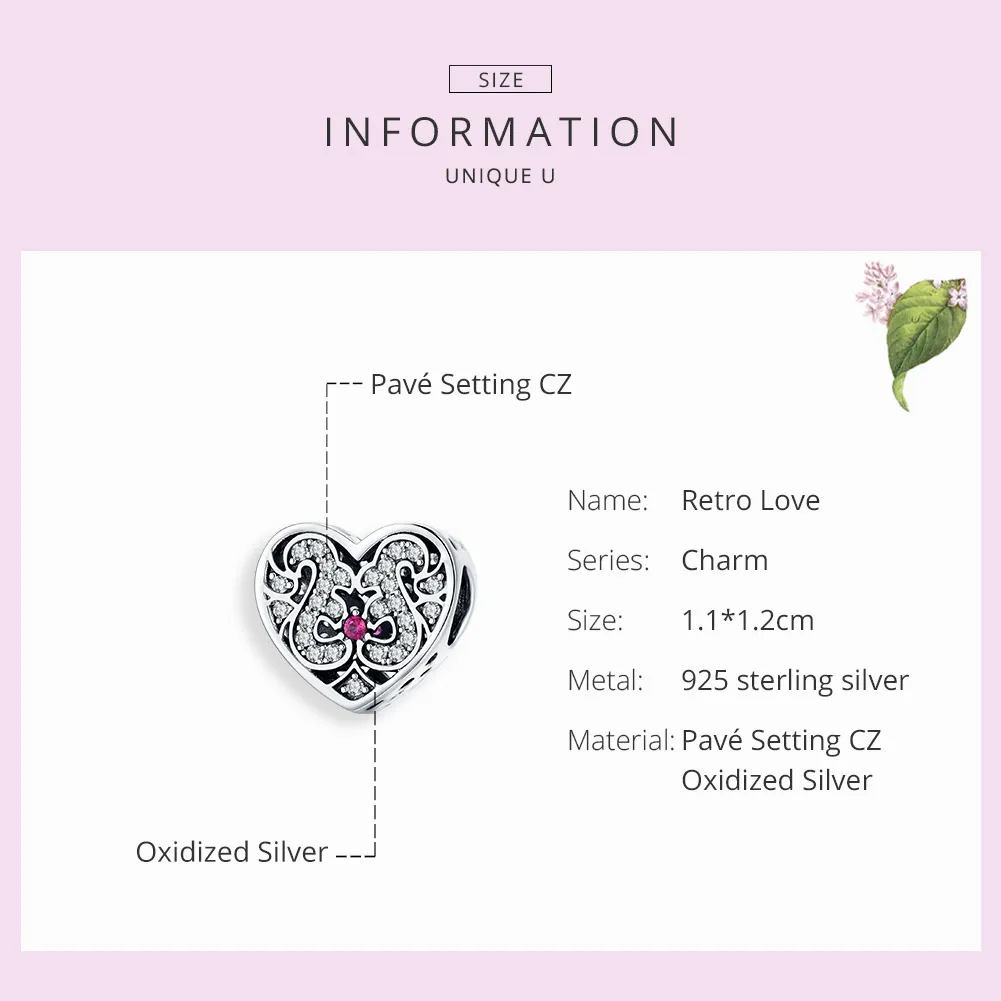 Pandora Style Silver Always In My Heart Charm - SCC1415