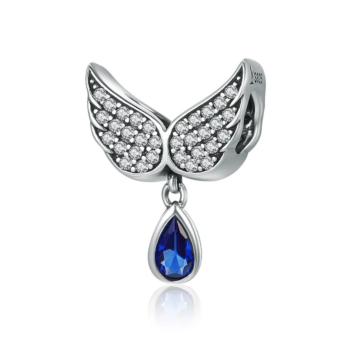 pandora style silver angel wings charm scc481