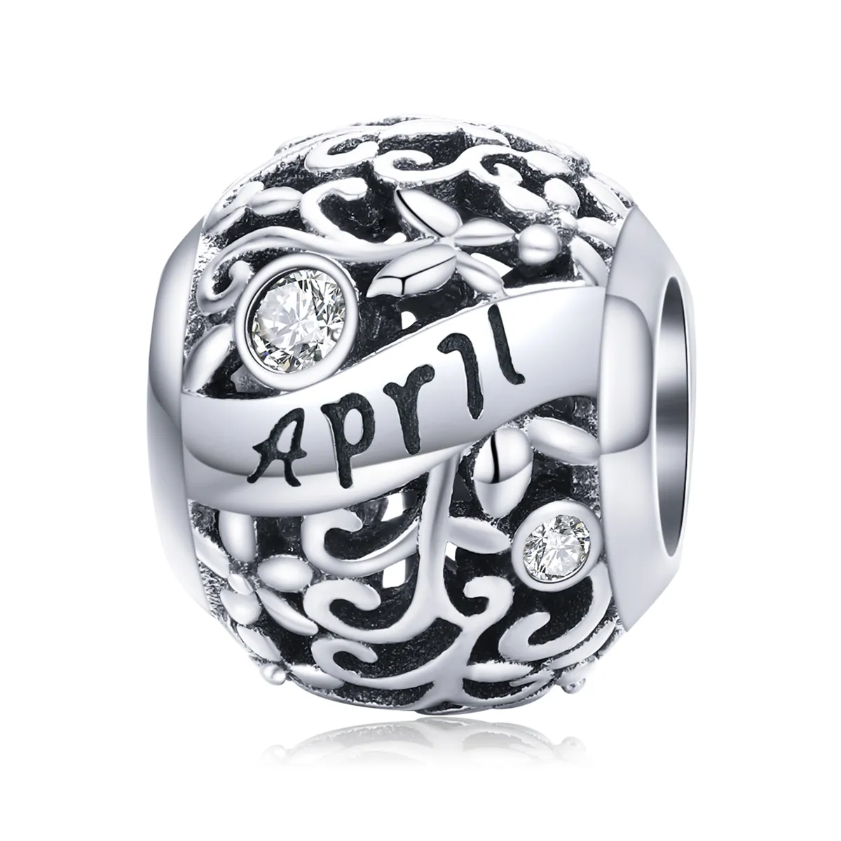 Pandora Style Silver April Birthstone Charm - SCC1385-4