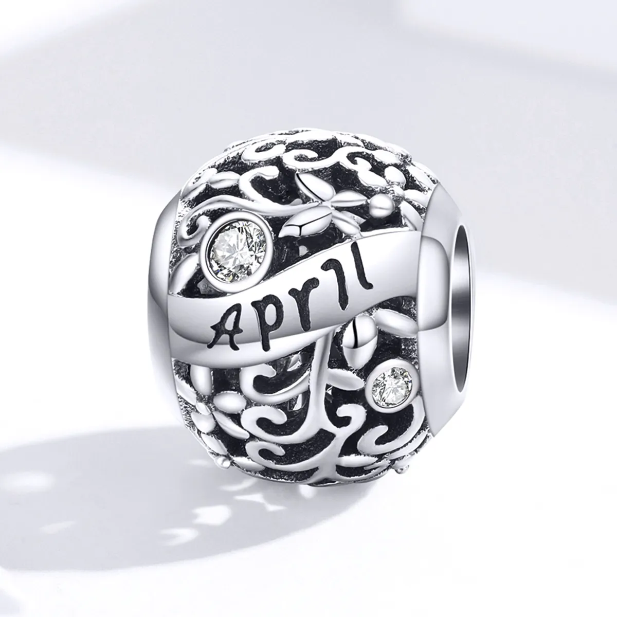 Pandora Style Silver April Birthstone Charm - SCC1385-4