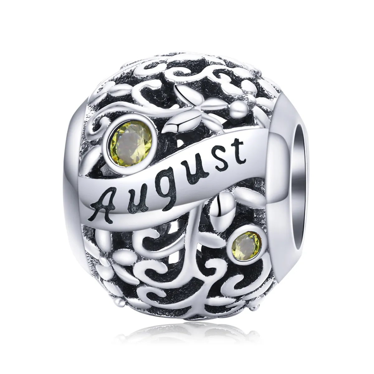 pandora style silver august peridot birthstone charm scc1385 8