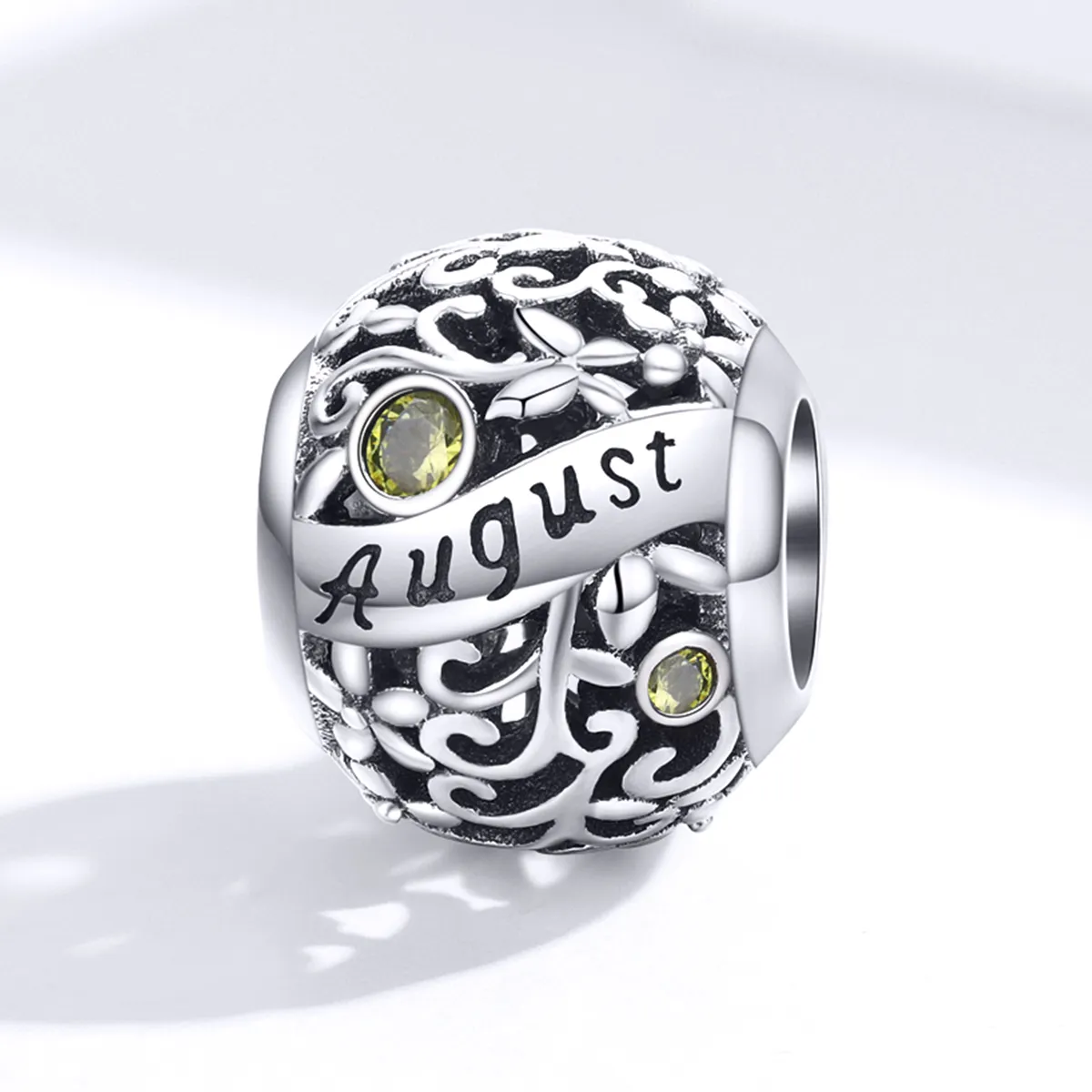 Pandora Style Silver August Peridot Birthstone Charm - SCC1385-8