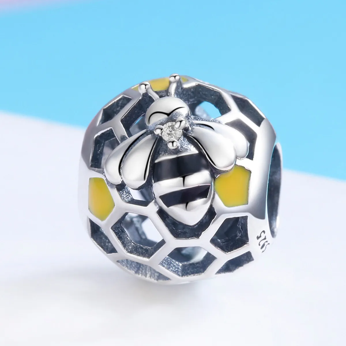 Pandora Style Silver Bee's Hive Charm - SCC779