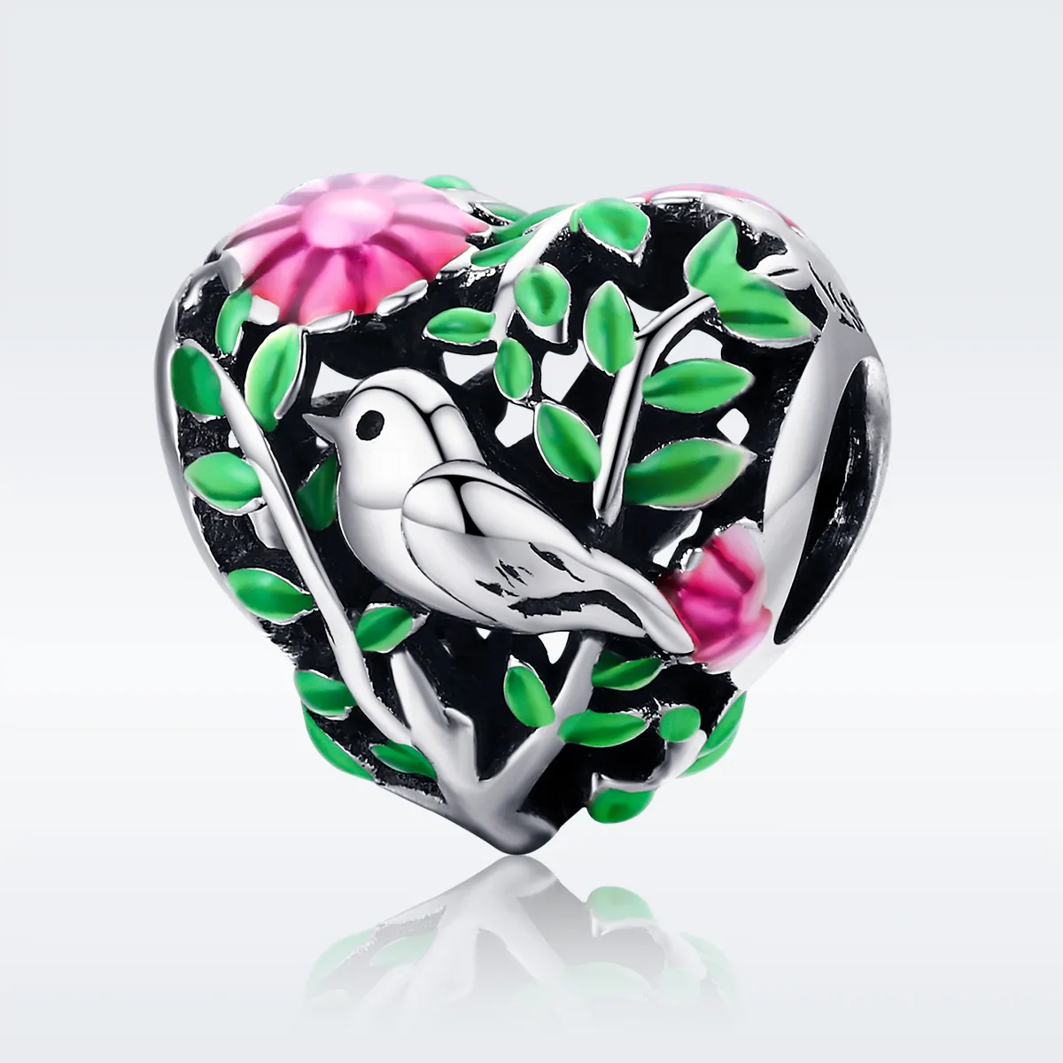 Pandora Style Silver Birds In The Forest Charm - SCC647