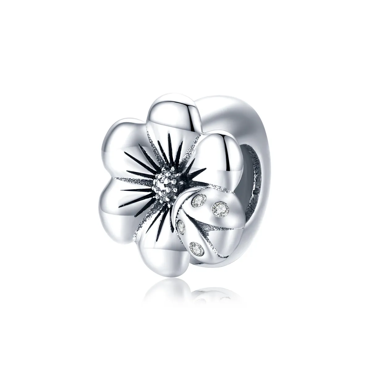 Pandora Style Silver Blooming Flower Charm - SCC1722