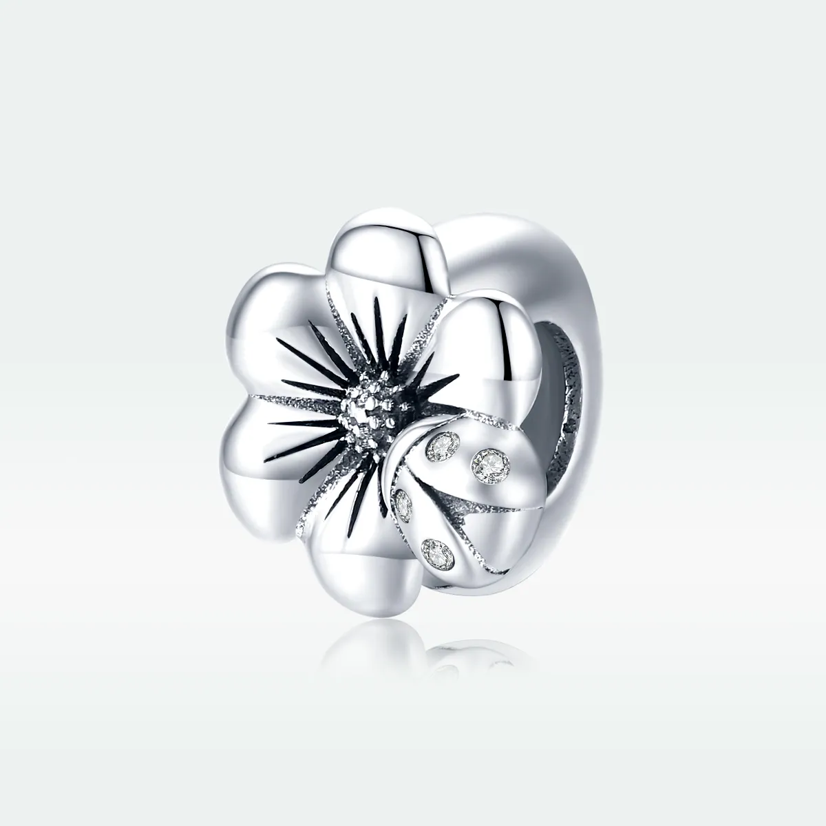 Pandora Style Silver Blooming Flower Charm - SCC1722