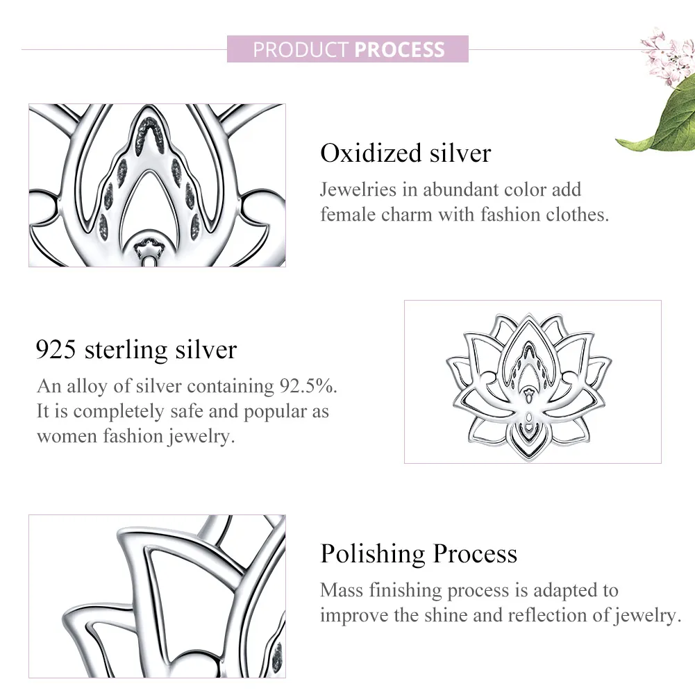 Pandora Style Silver Blooming Lotus Charm - SCC1724