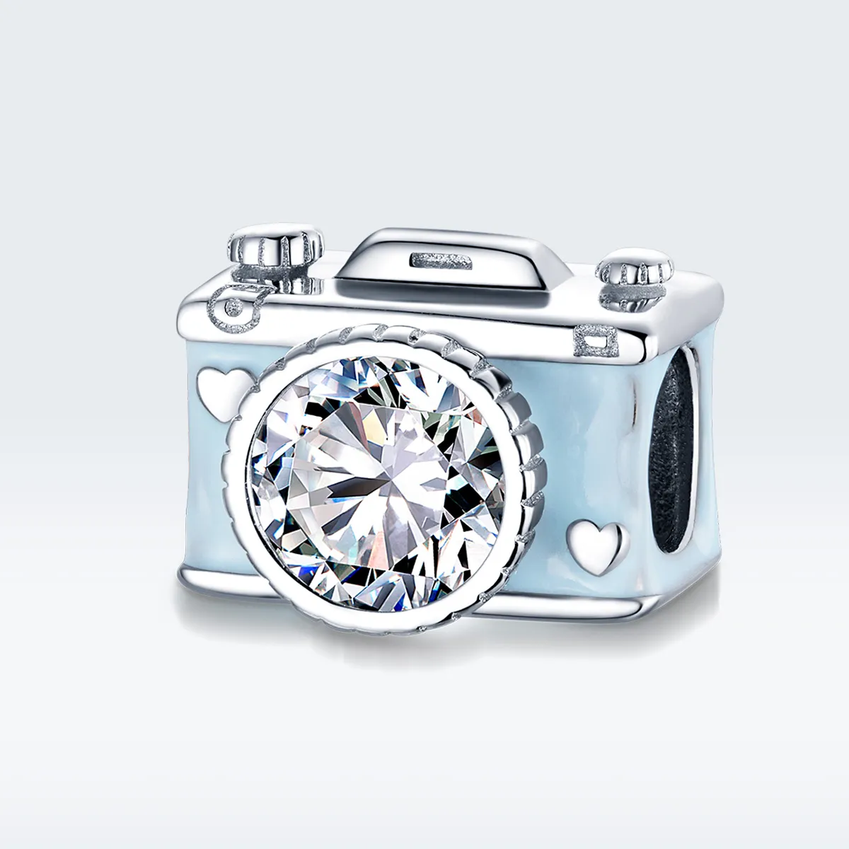 Pandora Style Silver Blue Camera Charm - BSC264