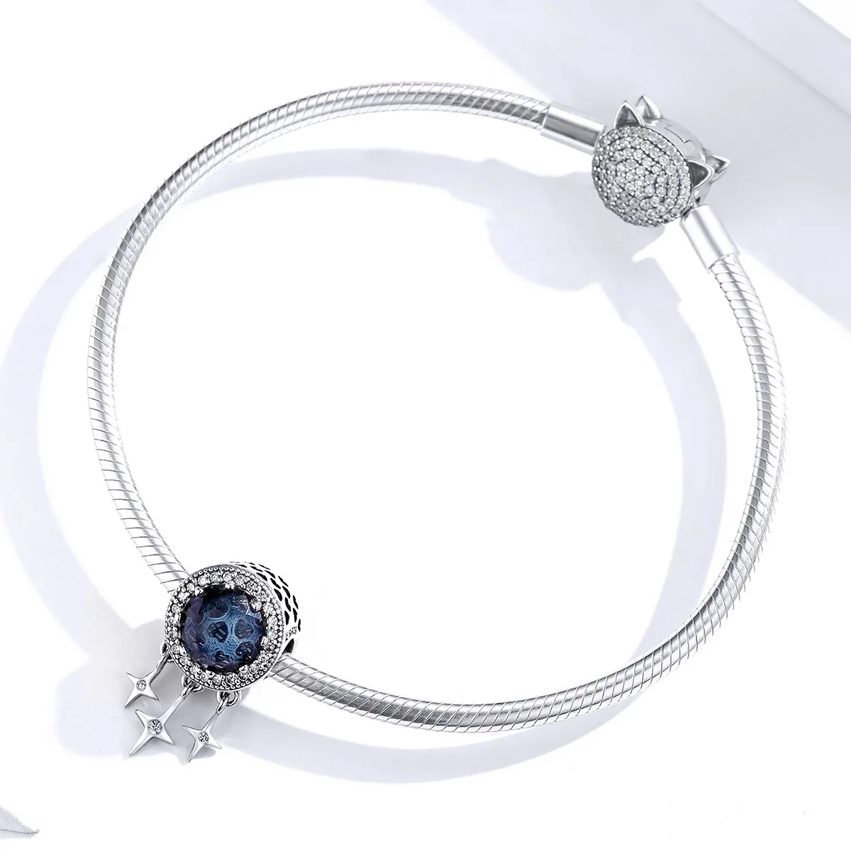 Pandora Style Silver Blue Star Charm - SCC1432