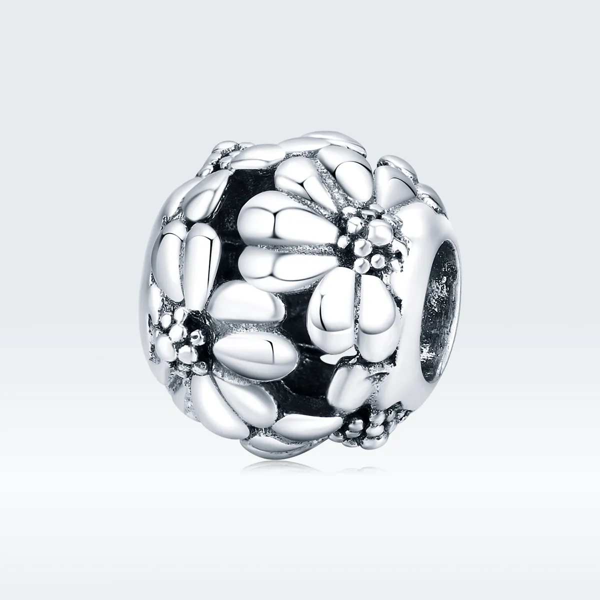 pandora style silver daisy charm scc1487