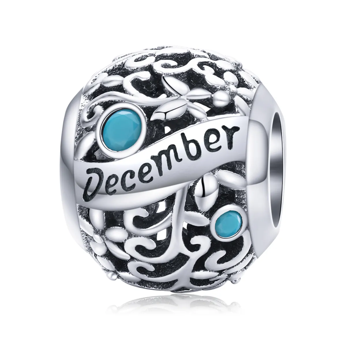 pandora style silver december birthstone charm scc1385 12