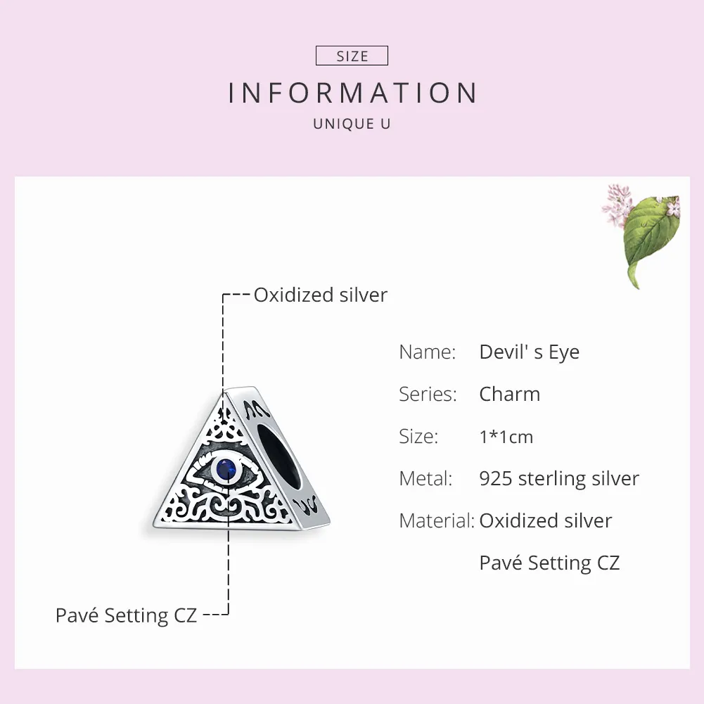 Pandora Style Silver Devil's Eye Charm - SCC1567