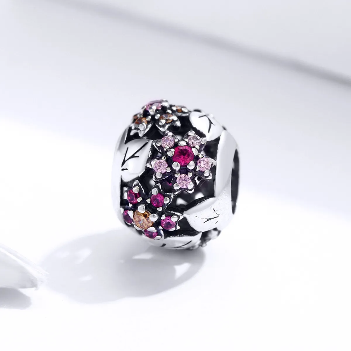 Pandora Style Silver Elegant Cherry Blossom Charm - SCC1446