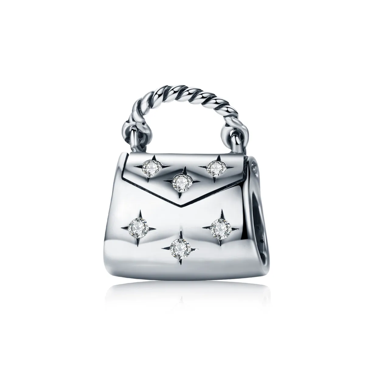 pandora style silver elegant shopping bag charm scc607