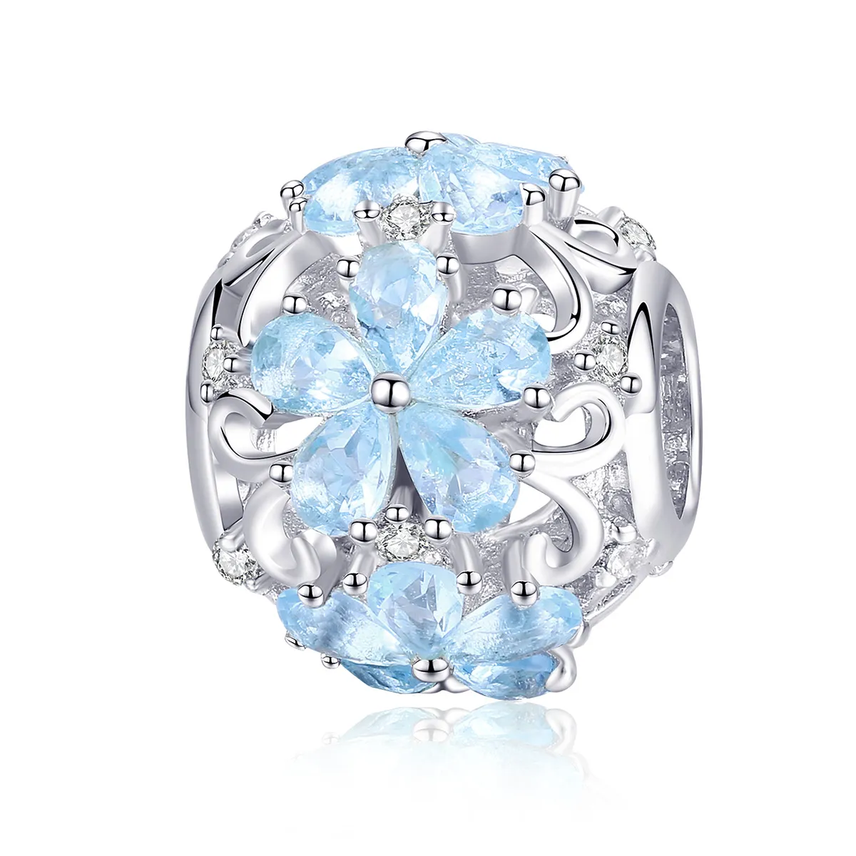 Pandora Style Silver Elegant Snowflakes Charm - SCC941