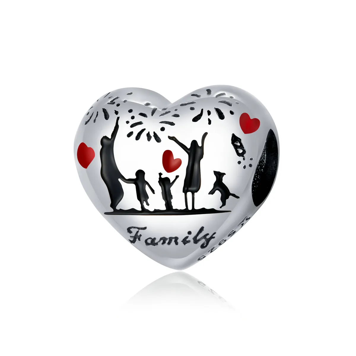 pandora style silver family love charm scc1634