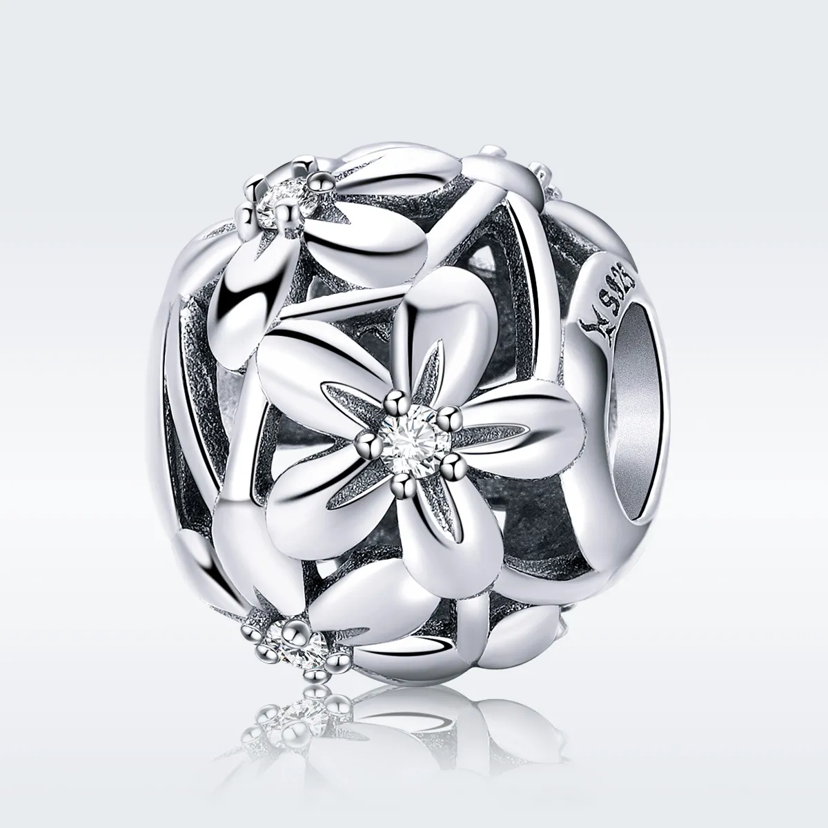 Pandora Style Silver Flower Shape Charm - SCC729