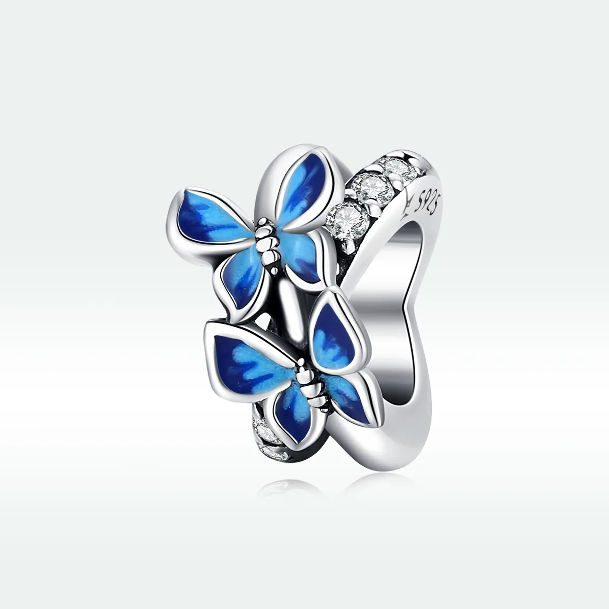 Pandora Style Silver Flying Butterflies Charm - SCC1731