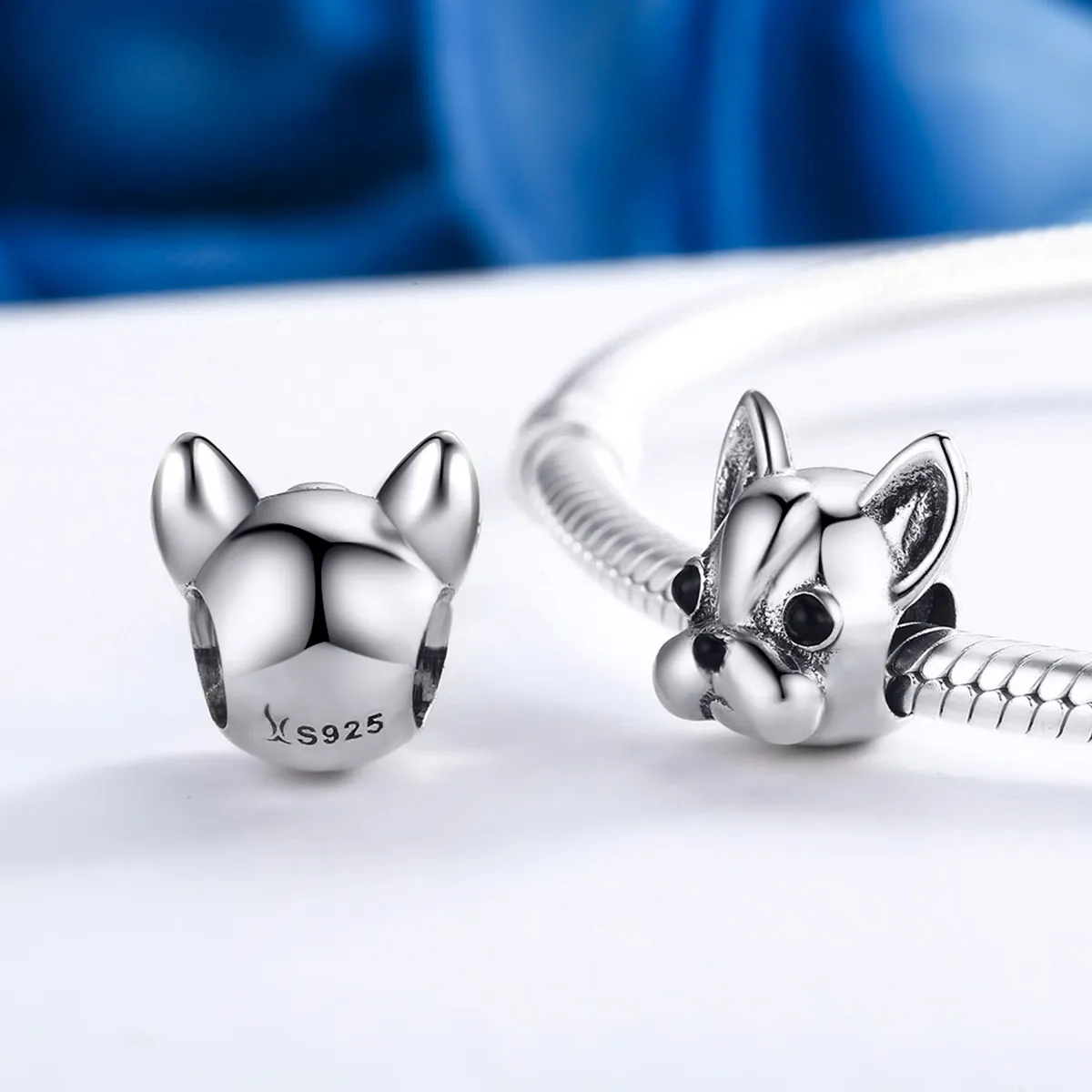 Pandora Style Silver French Bulldog Charm - SCC315