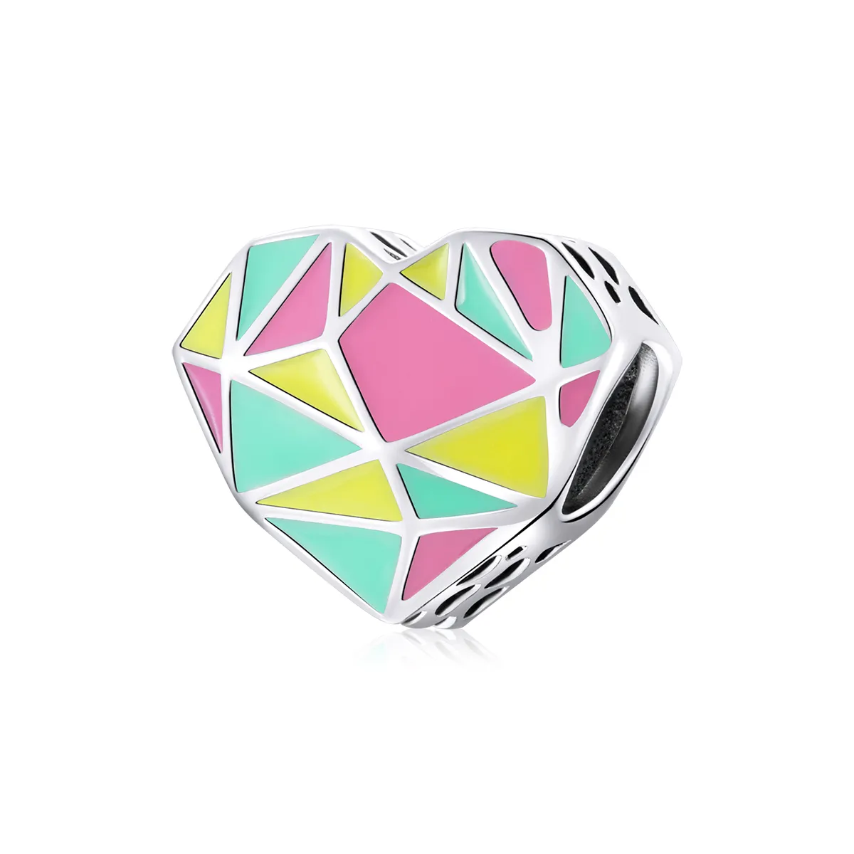 Pandora Style Silver Geometric Patterns Charm - SCC1761