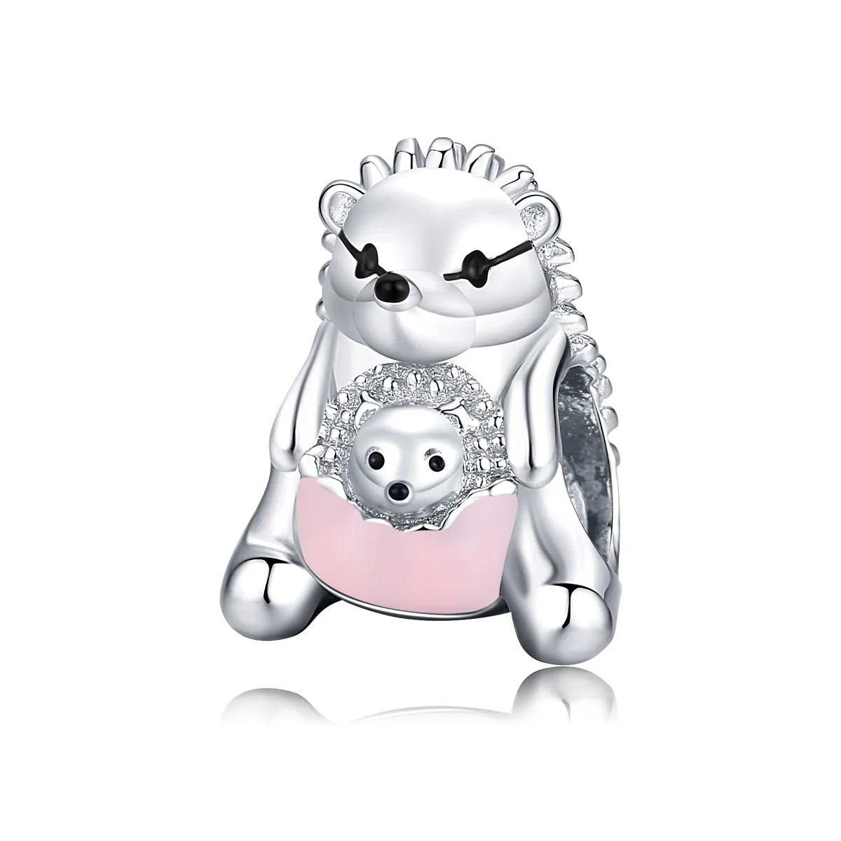 Pandora Style Silver Hedgehog mor og barn Charm - BSC239