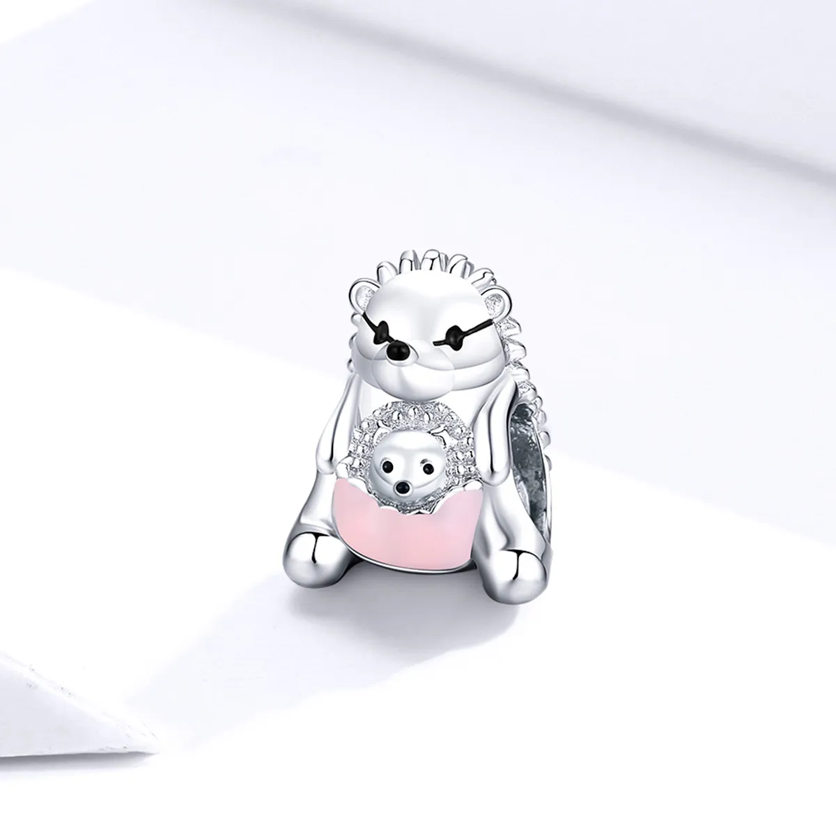 Pandora Style Silver Hedgehog mor og barn Charm - BSC239