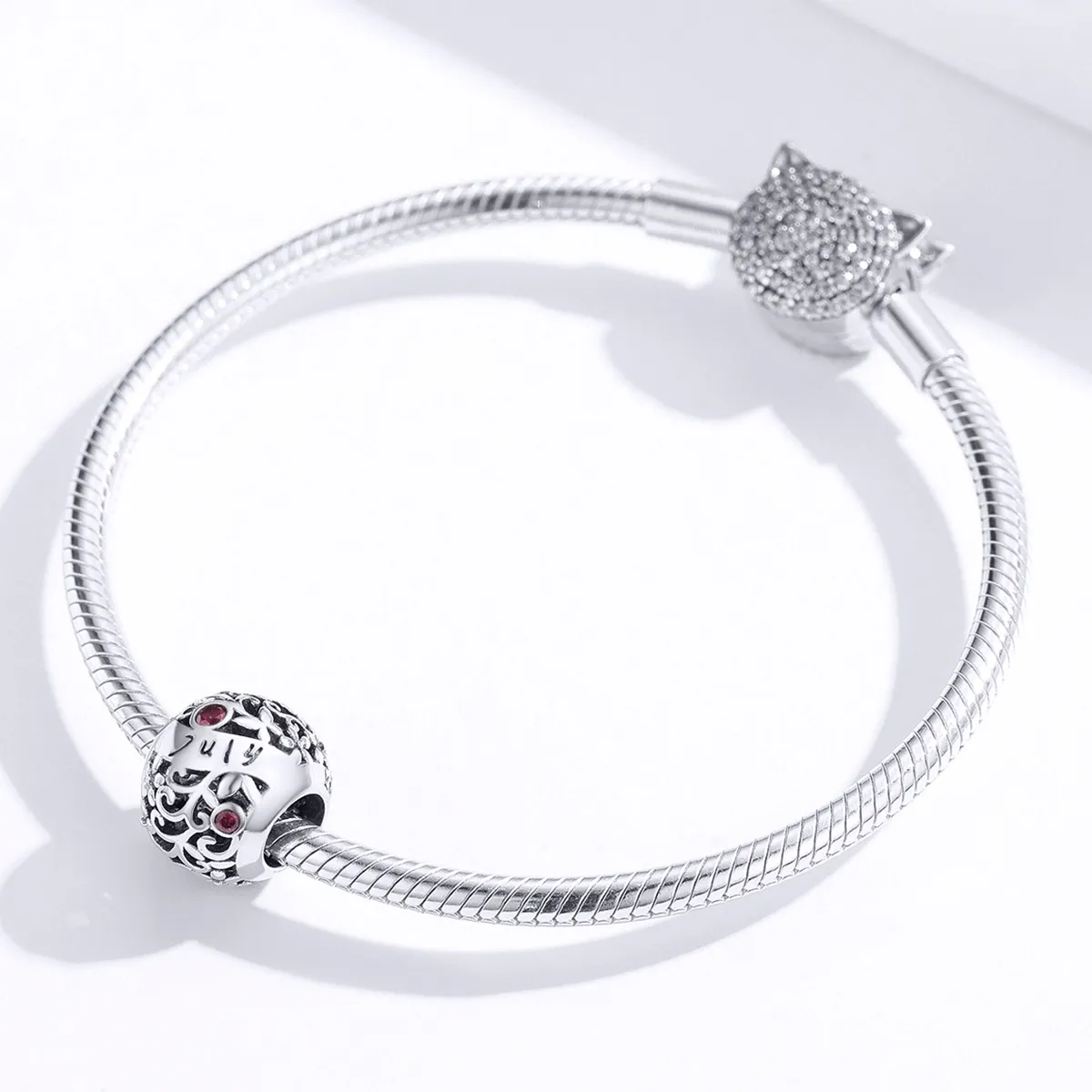 Pandora Style Silver July Granat Birthstone Charm - SCC1385-7