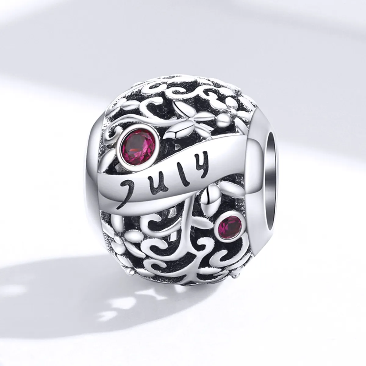 Pandora Style Silver July Granat Birthstone Charm - SCC1385-7