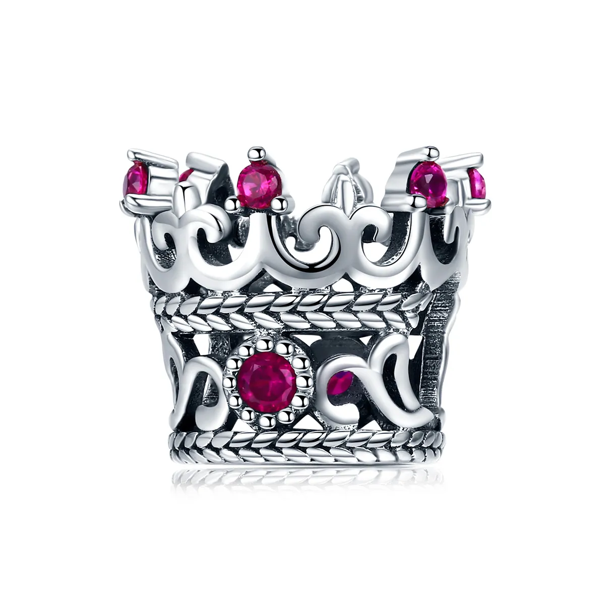 pandora style silver kings crown charm scc776