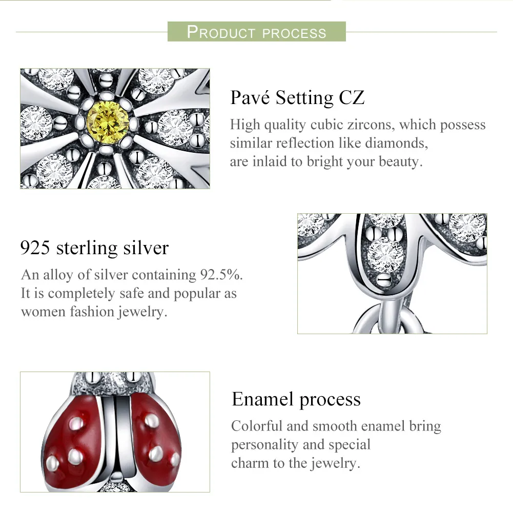 Pandora Style Silver Ladybird's Story Charm - SCC727