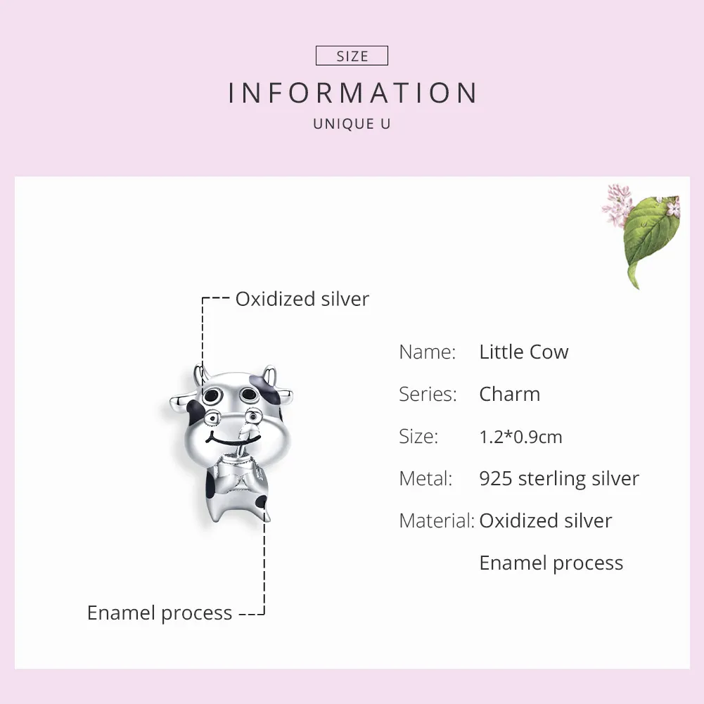 Pandora Style Silver Little Cow Charm - SCC1574