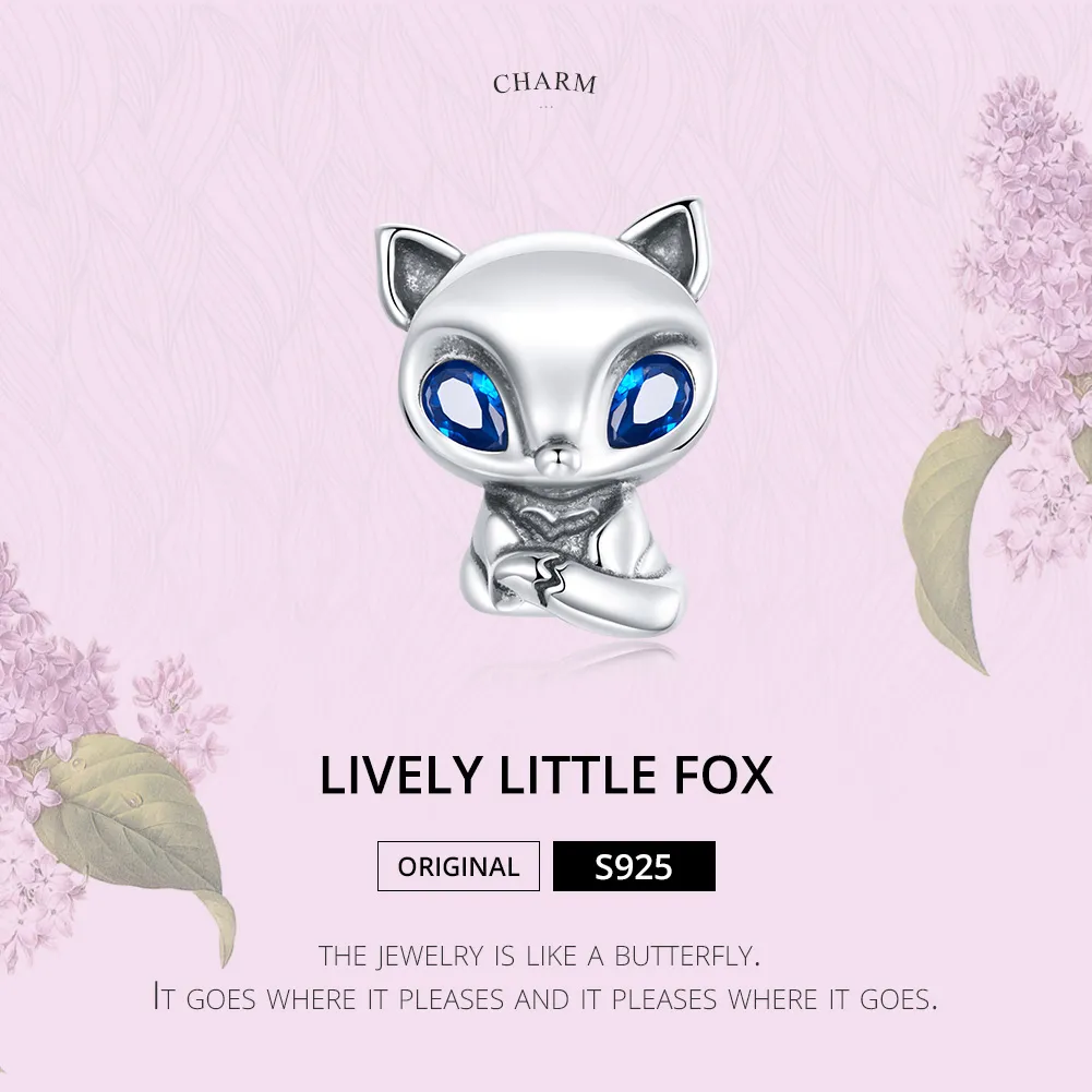 Pandora Style Silver Lively Little Fox Charm - SCC1808